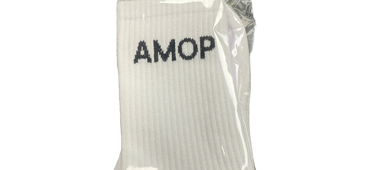 AMOP Socks (White Crew)